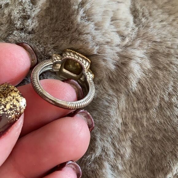 Citrine and Diamond Ring 🎁♥️🎄💝🥰💎 Two Tone - Picture 7 of 7